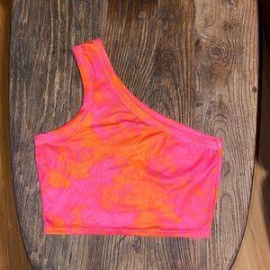 tie dye one shoulder crop top